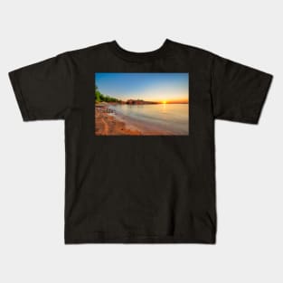 The sunrise at the beach Kokkinokastro of Alonissos island, Greece Kids T-Shirt